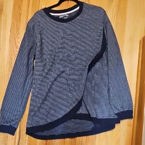 Blue Striped Long Sleeve Top Breastfeeding Latched Mama